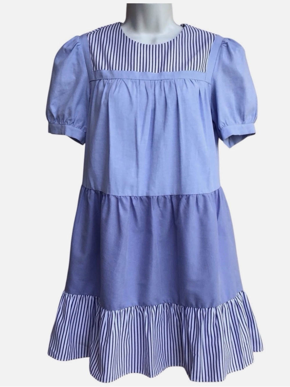 Tuckernuck Pomander Place Blue Striped Quinn mini Dress L - Picture 2 of 8